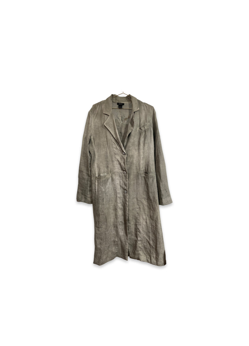 Avant Toi Linen Coat with Embroideries