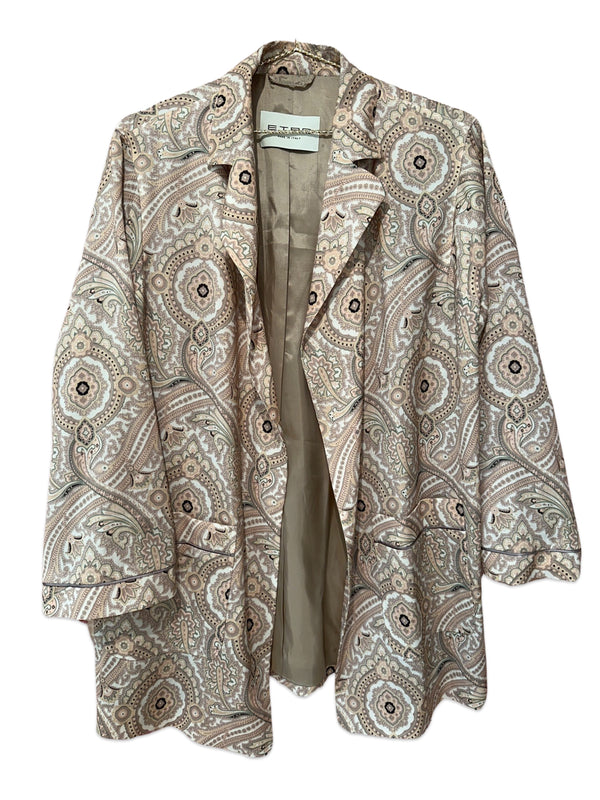 Etro Silk Blazer Jacket with Paisley Pattern Beige