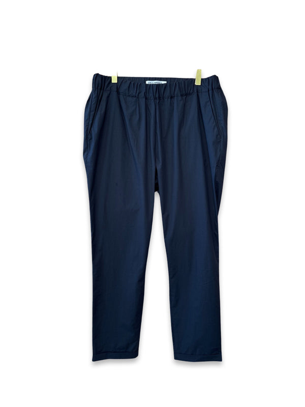 Lis Lareida straight cut Pants with elastic waistband dark blue