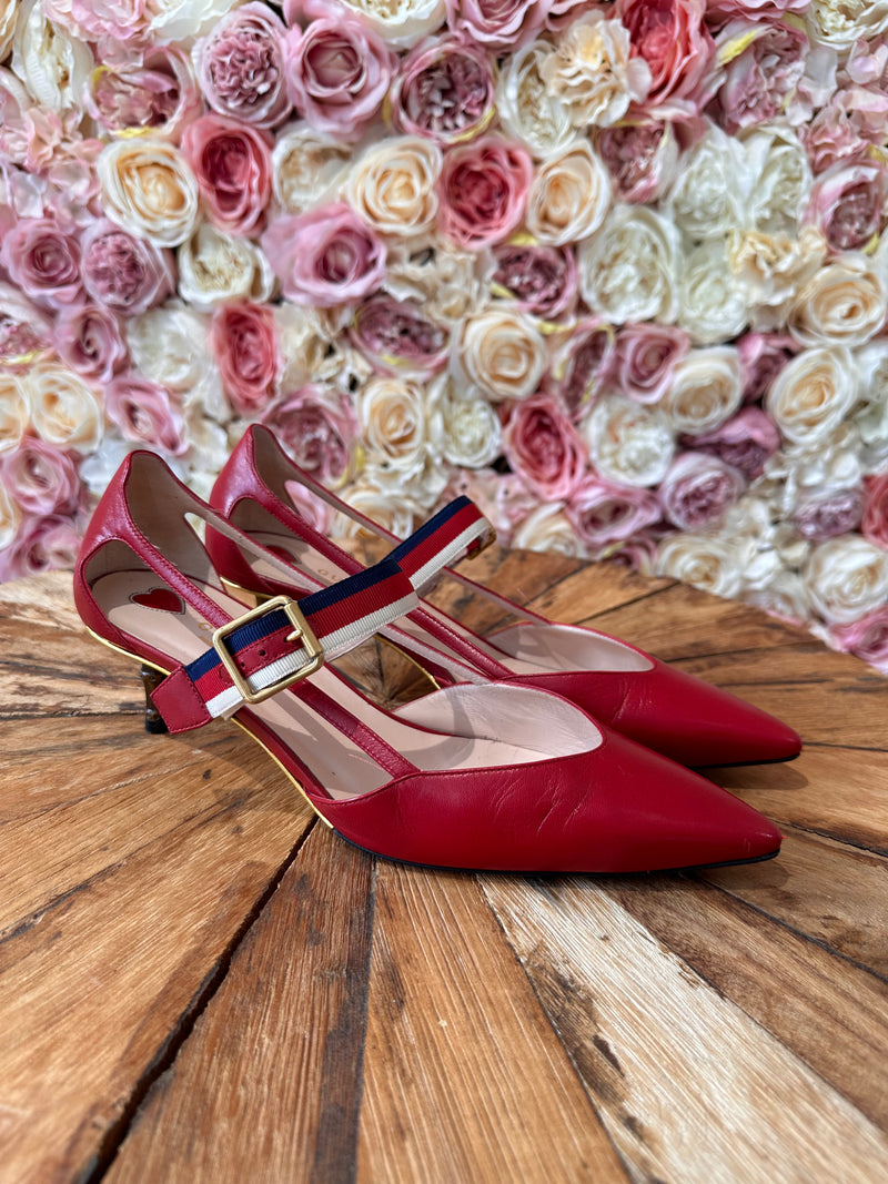Gucci Heels with Bamboo Red