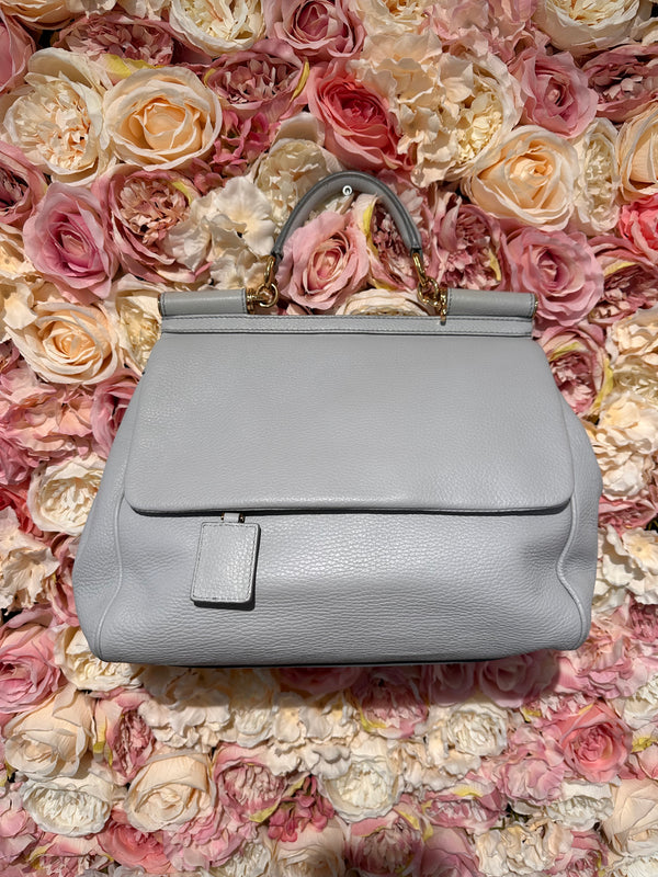 Dolce & Gabbana Sicily Bag Soft Leather Light Grey