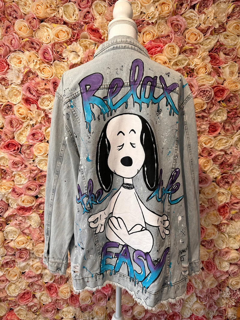 Chic Happens Art Jeans Jacket "Snoopy"