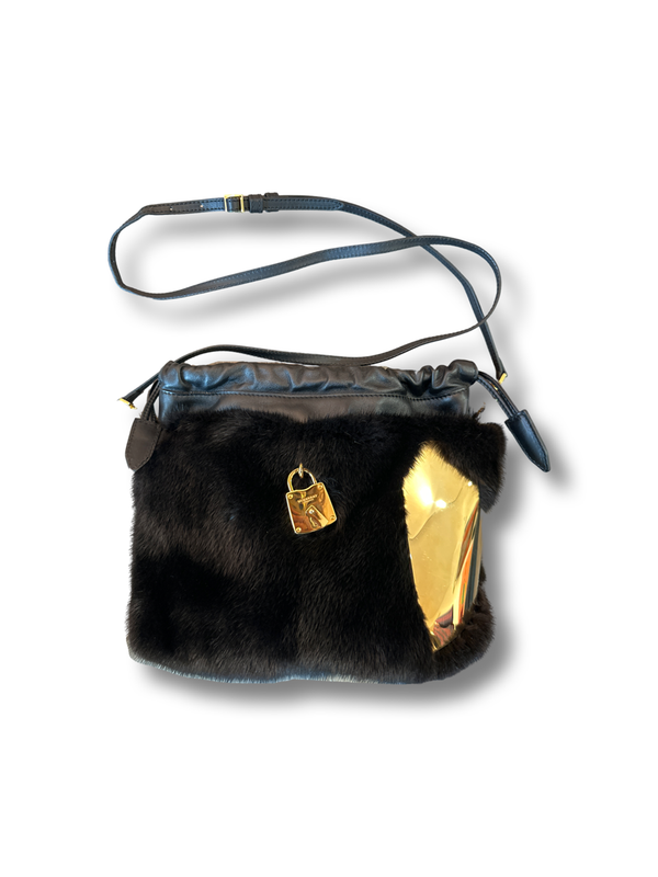Burberry Prorsum Mink Crossbody Bag with Gold Heart